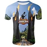 XJXTX 3D T-Shirt Rundhals Unisex Kurzarm-Shirt Jurassic World XXXL