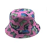 H/A Japanischer Harajuku Street Style Korean Wild Sonnenhut Tape Druck Doppelseitiger Retro Trend kann getragen werden Töpfe Hut HUANH (Farbe: Pink, Größe: M)