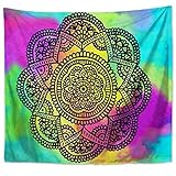 YYRAIN Nordic Druck Farbe Mandala Tapisserie Wandkunst Dekoration Tuch Bankett Hintergrund Tuch Multifunktionales Strandtuch 30x36 Inc[75x90cm]