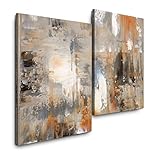 Sinus Art Abstrakt 120x80cm 2 Kunstdrucke je 70x60cm Kunstdruck modern Wandbilder XXL Wanddekoration Design Wand B