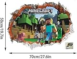 GTRB Wandsticker Minecraft Cartoon Game 3D Wandaufkleber Für Kinderzimmer Wandbild Poster Wohnkultur Wandtattoo Poster Platz Welt 70 * 50 C