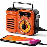 Raddy RW3 Kurbelradio Tragbares Notfall AM/FM Solar Radio mit Wiederaufladbare 3000mAh Batterie Powerbank, LED Camping Licht, SOS Alarm für Outdoor, USB/TF/Aux Bluetooth-Lautsprecher Dynamo R