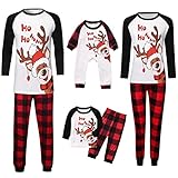 Schlafanzug Damen Lang für Herren Kind Weihnachten Nachtwäsche Hausanzug Elf Pyjamas Kleidung Kuschelig Weihnachtsschlafanzüge Outfit Weihnachtskostüm Weihnachts-Geschenk