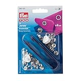 PRYM 390100 Nähfrei 10 Jersey-Druckknöpfe Werkzeug, 8 mm silberfarbig