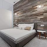 Wooden Wall Wandverkleidung aus Holz, Anthrazit | 18 Platten aus Holz innen: 1 m² | Wandverkleidung aus Holz, Antik-Optik | Wooden W