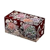 HAIHF Schmuckschatulle, Hand gemalt Lackiert Jewellery Box mit Schmetterlinge & Flower Kunstwerk, Holz Mädchen Schmuck Spiegel-Kasten Tränke-Aufbewahrungs Schatz-Geschenk