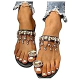 Sandalen Damen mit Absatz Dasongff Sommer Pumps High Heels Sandaletten Strass Elegante Pumps Glitzer Hausschuh Slipper Sandals Abendschuhe Flip Flop