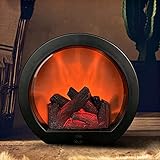 WEIZI Kaminlaterne Flammenlose LED Laterne Holz Holzbrand Flammeneffekt Licht Batteriebetrieben und USB betrieben für Innen Zuhause Schlafzimmer Weihnachten Dek