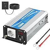 Wechselrichter 24V auf 230V Reiner Sinus 1200W Spannungswandler 24V 230V Umwandler-Inverter mit Fernbedienung und LED-Anzeige 2.4A USB-Anschluss AC-Steckdose für RV Auto Notfall GIANDEL