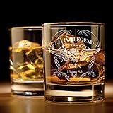 Whiskey Glas mit Gravur (Name & Datum) I originelle Geschenkidee mit rockigem Totenkopf Design - ausgefallene Geschenke I Personalisiertes Whiskyglas als Geschenk für Männer & M