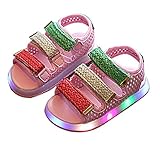 LED Sandalen Kinder Leuchtende Schuhe Sommer Kinderschuhe Baby Jungen und Mädchen Sportschuhe Coole Lampensandalen Rutschfeste Sandalen,Rosa 27