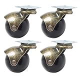 4Pcs Ball Caster Wheel 360 Grad Drehbare Antike Kugelförmige Bremse Heavy Duty für Schreibtischstuhl Tischmöbel B