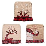 Weihnachtsstuhlabdeckung 6 Stück, Weihnachtsmann Chair Cover, Santa Claus Hut Stuhl Back Cover Red Riding Hood Stuhl Back Cover Weihnachten Esstisch Und Party Dek