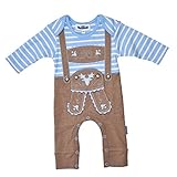 Baby Strampler Langarm Lederhose mit Druckverschluss im S