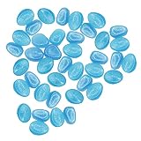 TinaDeer 40 Stück Leuchtsteine für den Garten Draußen, Leuchtende Steine Dekoration, Leuchten im Dunkeln, Luminous Steinen für Gehwege, Outdoor, Aquarium, Teich, Terrasse, Rasen (Blau, 1x2.5cm)