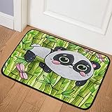 Fußmatte Lovely Panda Bambus rutschfeste Fußmatte waschbar Eingang Haustür Badezimmer Teppich Schmutzfangmatten Schuhe Schaber für Zuhause Küche Badezimmer 40,6 x 61