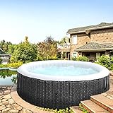 BRAST Whirlpool aufblasbar MSpa Ottoman 6 Personen Ø204x70cm In- Outdoor Pool 138 Massagedüsen Timer Heizung Aufblasfunktion TÜV