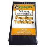 Hochwertige PVC Teichfolie 0,5mm Stärke 1m x 8m I Fisch und Pflanzenfreundlich, UV- und witterungsbeständig I Schwimmteich Folie Gartenteich Teichplane schwarz I Aquagart Garten- und Teichzubehö