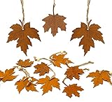 LB H&F 12er Set Herbstdeko Blatt Blätter Rost Dekohänger Anhänger Hängedeko Herbst Dekoration Herbstblätter (12er Set Herbstblätter Anhänger)