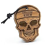 Fashionalarm Schlüsselanhänger Totenkopf Coolster Koch aus Holz mit Gravur | Geschenk Idee Küchen Chef Koch Hobbykoch Beruf Job Arb