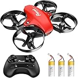 Potensic Mini Drohne für Kinder und Anfänger mit 3 Akkus, RC Quadrocopter, Mini Drone mit Höhenhaltemodus, Start / Landung mit einem Knopfdruck, Kopflos Modus, Spielzeug Drohne Helikopter A20 R