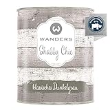 Wanders24®️ Kreidefarbe (750 ml, klassisches Dunkelgrau) Holzfarbe für Shabby Chic Look - Möbelfarbe einfach zu verarbeiten - Möbellack auf Wasserbasis - Made in Germany
