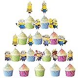 Birthday Cake Decoration simyron 72 pcs Minions Cake Topper Kuchen Deko,für Kinder Geburtstag Party Torte Deko Supplies Baby Girl Boy