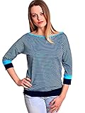 Jersey Shirt PETRA blau türkis Streifen von STADTKIND POTSDAM (S)
