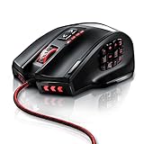 Titanwolf - 16400 dpi USB Laser Gaming Mouse - 18 Tasten - 16400 dpi Abtastrate - High Precision - konfigurierbare LED-Farb-Beleuchtung - Avago Sensor Technology - MMO Gaming - inkl. software programmierbare Tasten - bis zu 30G Beschleunigung - ergonomisches Desig