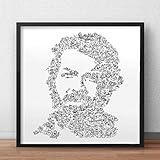 Bud Spencer Druck mit Kritzeleien im Porträt | Viele Details zu der großer Kerl des Duos | schwer zu finden Geschenk Schwarz-Weiß-Kunst Illustration Poster terence hill C
