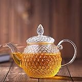 Teekannen Glas Glas Karaffe mit edles Figur Hot Eiste Wasserkrug Erstellen Sie Ihr Blumen Tee Eiswasser oder Getränke 1Yess Hitzebeständigkeit Liuy