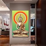 KPENG Groß 5D Diamant Painting Full Drill Set, Religiöses-Buddha-Porträt 70x200cm DIY 5D Diamond Painting, Diamant malerei Set für Erwachsene, Strass Stickerei Malerei für Haus Wand Und Eingang Dé