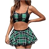 SumLeiter Azruma Damen Sexy Frauen Mädchen Party Club Uniform Verband Dessous Minirock mit Tanga Set Spitzen-BH-Set sexy unterwäsche sexy unterwäsche Set Damen unterw