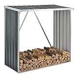 casa.pro Brennholzunterstand aus Stahl Brennholzlager Kaminholz Unterstand Regenschutz für Holz 156x80x152