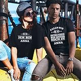 Partner T-Shirts Falls ich betrunken Bin bringt Mich zu. (Bierglas - schwarz) - personalisiert mit Namen - lustiger Spruch - Couple T-Shirt für Sie & Ihn (Bierflasche - schwarz)