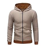 KXZD Herren Hooded Sweatshirt Pullover Herren Sweatshirt Fashion Gym Langarm Kordelzug Hooded Plaid Jacquard Pullover Hoodie Herren Sport Zip Cardigan Jacke Herren Casual Pullover Sw