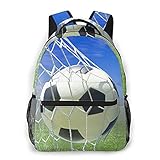 AMIGGOO Lässiger Rucksack，Sport Fußball Tor Netz Fußballspiele Foto Des，Travel Bookbag With Zipper，For Business, School, Work, Laptop Bookbag 16'X11.5'X8'