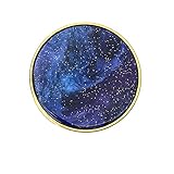 JINGYU Möbelgriffe Metallknöpfe Messing Kupfer Schrankgriffe Gold Türgriffe Schrank Kommoden Schubladengriffe Schalendurchmesser? 32cm (Sternenblau, 4)