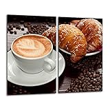 ewaschbaer Herdabdeckplatten Schneidebrett Spritzschutz Set 2x30x52 | Bild auf Glas | Sicherheitsglas Gehärtetes Glas Bild | M