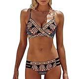 SHOBDW Neueste Frauen Bademode Bikini Set Reißverschluss Push up Gepolsterte Bade Badeanzug Beachwear (S, Gelb)