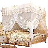 Cafopgrill Elegante Himmelbett Vorhänge Luxus Prinzessin Vier Eckpfosten Bett Vorhang Baldachin Netz Moskitonetz Bettwäsche(150 * 200 * 200)