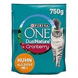 PURINA ONE Dual Nature Katzenfutter trocken, reich an Huhn, 6er Pack (6 x 750g)