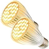 MILYN Led Pflanzenlampe, 2 Pack 40 LEDs Sonnenlichts Vollspektrum Pflanzenlampen E27 30W Led Grow Lampe für Zimmerpflanzen, Hydrokultur Gewächshaus Sukkulenten GemüSe und B