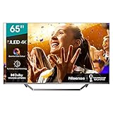 Hisense 65U7QF QLED 163cm (65 Zoll) Fernseher (4K ULED HDR Smart TV, HDR 10+, Dolby Vision & Atmos, Full Array Local Dimming, WCG, USB-Recording, Ultra Slim Design, Mittelstandfuß, Alexa Built-in)