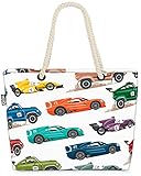 VOID Autos Rennwagen Sportwagen Strandtasche Shopper 58x38x16cm 23L XXL Einkaufstasche Tasche Reisetasche Beach Bag