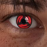 aricona Kontaktlinsen - Sharingan Kontaktlinsen Kakashi´s Mangekyou - Farbige Kontaktlinsen ohne Stärke für Cosplay, Karneval, Fasching, Motto-Partys und Halloween Kostüme, 2 Stück