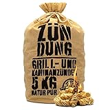 ZÜNDUNG 5 kg 100% nachhaltige Grill- und Kaminanzünder Holzwolle Wachs, Bio Grillanzünder Holzwolle, Feueranzünder, Holzanzünder (Grill-, Kamin- & Ofenanzünder)
