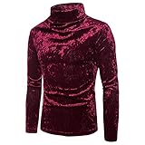 KXZD Herren Koreanischer Pullover mit Hohem Halsausschnitt Männlicher Student Langarmpullover Samt Warm Gestrickt Einfarbig Bequeme Top Jumper Mäntel Coat Blusen Sweatshirt Outwear Knitw