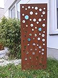Zen Man Edelrost Garten Sichtschutz aus Metall 1mm Rost Gartenzaun Gartendeko Rost Sichtschutzwand Glasdeko (032098-2: B75 H150cm)
