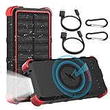OUTXE Solar Powerbank Outdoor 25000mAh Wireless Solar Ladegerät IP67 Wasserdicht Quick Charge 4A Dual Eingang 18W Outdoor-Akku mit Taschenlamp